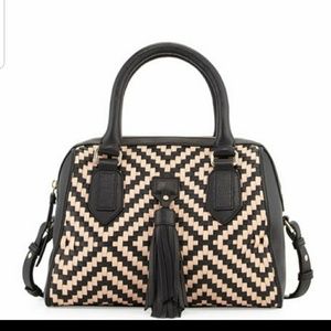 Cole Haan woven leather convertible satchel